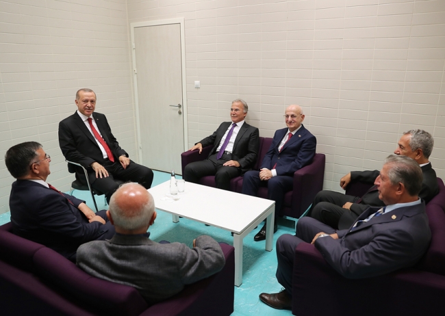 Cumhurbaşkanı Erdoğan eski TBMM Başkanlarını kabul etti